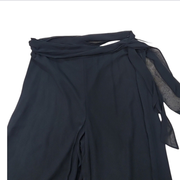 Dawn Joy Palazzo Wide Leg Mesh Overlay Evening Pants - Picture 6 of 6